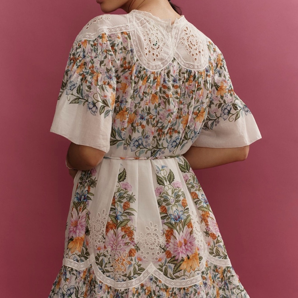 FARM RIO Off-White Sweet Bloom Bouquet Mini Dress - Picture 2 of 7